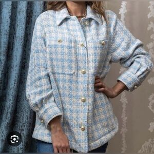 C By One Houndstooth Textired Jacket Size XS